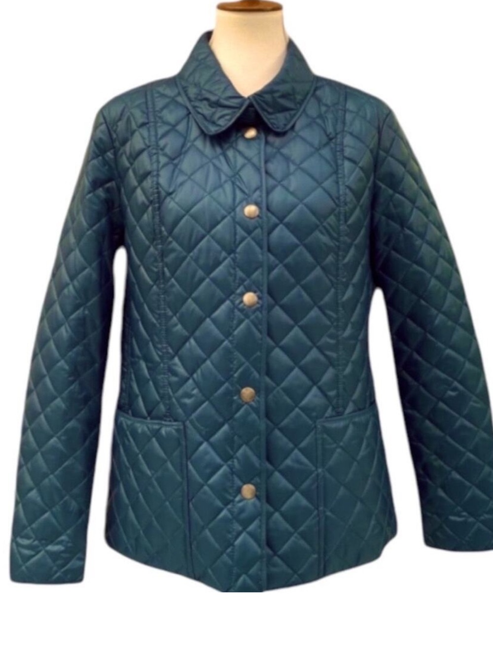 St. John's Bay XL Jacket Lightweight Quilted Preppy Puffer Plaid Transition Coat